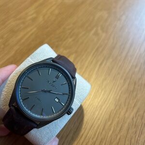 Vincero Gray Dial Watch with Brown Leather Strap